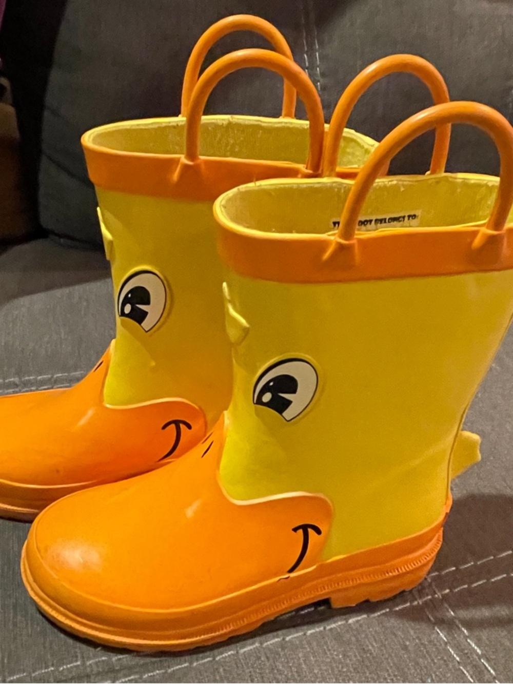 Kids Yellow & Orange Duck Rain Boots